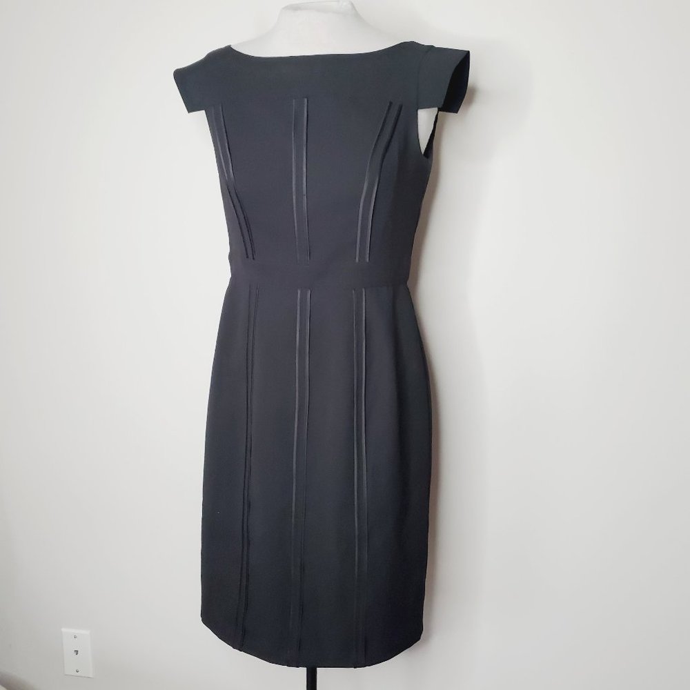 VINCE CAMUTO Black Cap Sleeve Sheath Dress - Picture 2 of 11